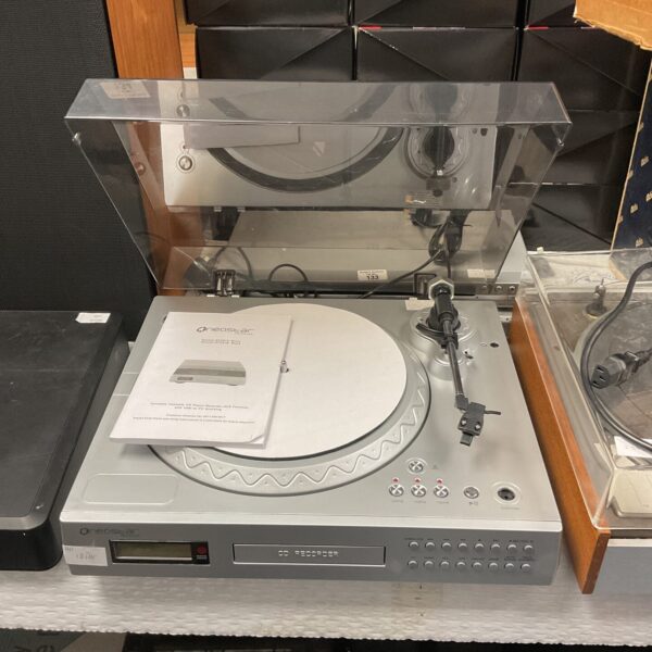 Silver Neostar CD recorder record player, vintage audio equipment.