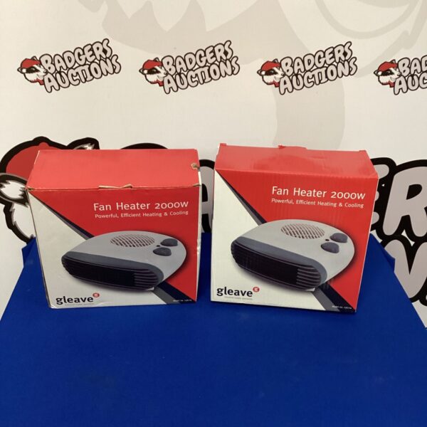 Two Gleave 2kw fan heaters for portable heating.