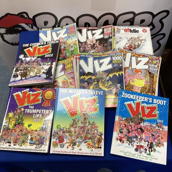 Collection of Viz comics and annuals from the 2020s.