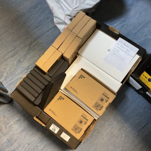 Mixed lot of phone and tablet cases with screen protectors.