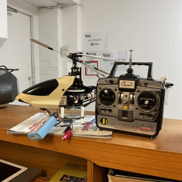 Vintage Pro Copter RC helicopter, a classic radio control toy.