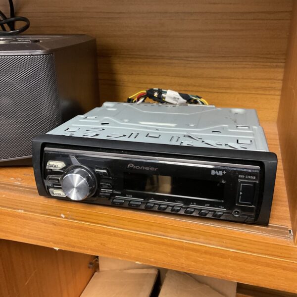 Pioneer mvh-270dab car stereo head unit, front view.