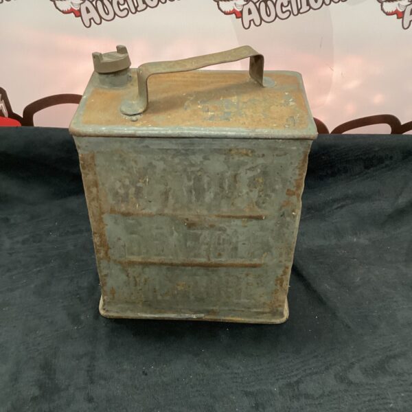 Vintage Redline fuel can with handle and spout.