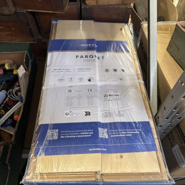 Quick Step parquet flooring pack showing front design.