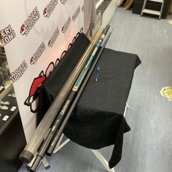 Close-up of Diawa Power Carp 1000 fishing rod sections.