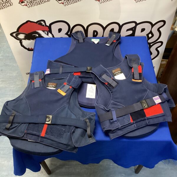 Horse riding body armour lot including adult and kids sizes.