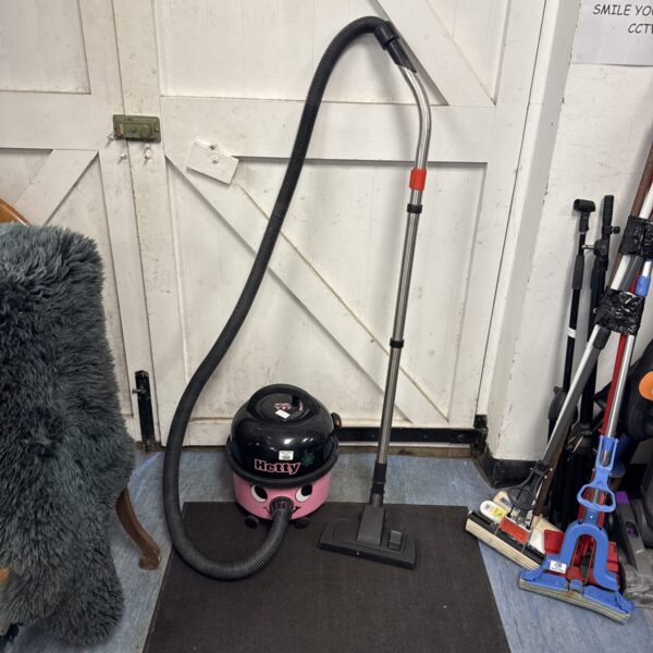 Pink vintage Hetty hoover cylinder vacuum cleaner