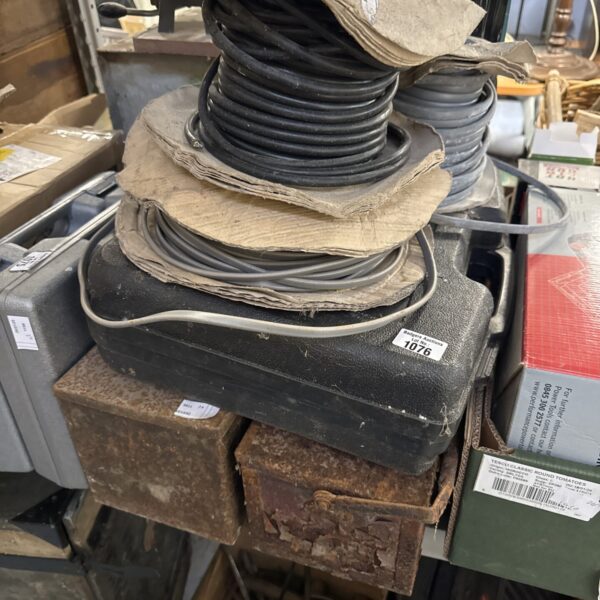 Mixed lot of partially used electrical cable rolls for DIY projects.