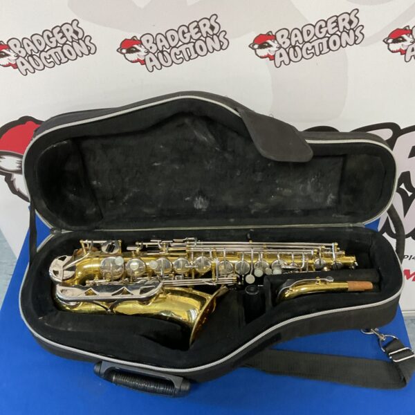Vintage Conn 21m alto saxophone in its case.