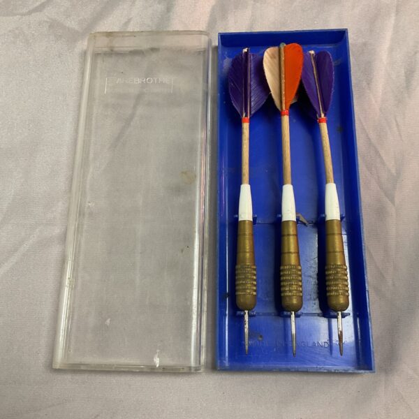 Vintage Farebrother concentric darts set in original packaging.