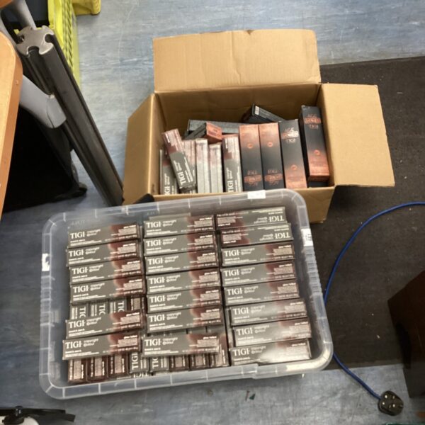 Two boxes of Tigi temporary hair colour for salon use.