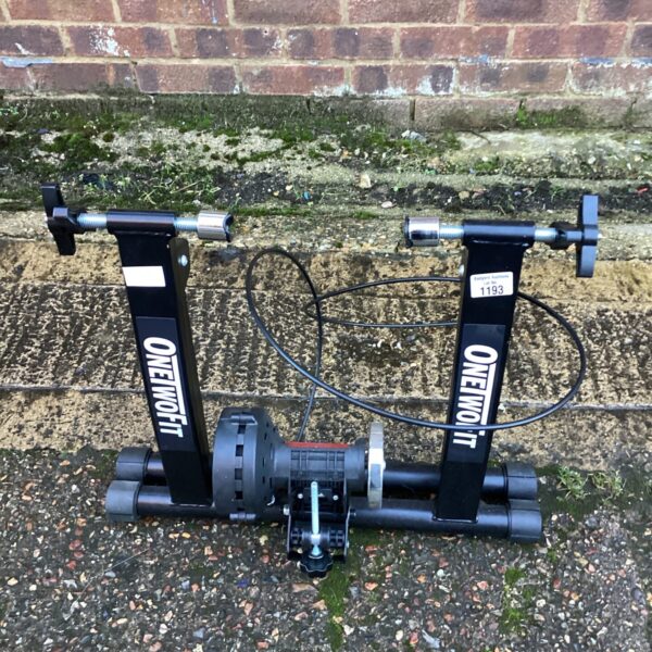 Onetwofit cycle trainer for indoor bike workouts at home.