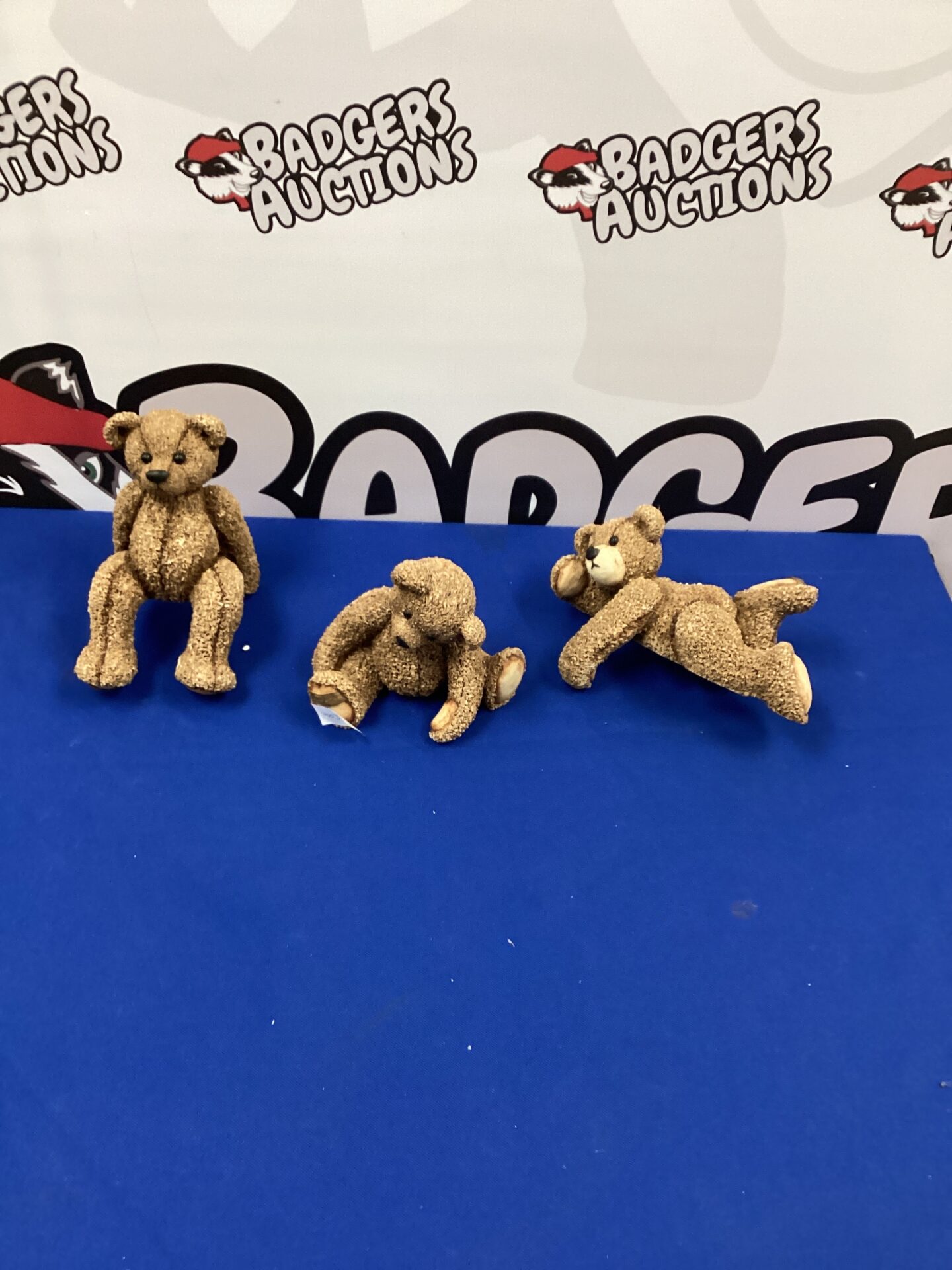 255 Three collectable Resin Bears Casper, Geoffery and Douglas