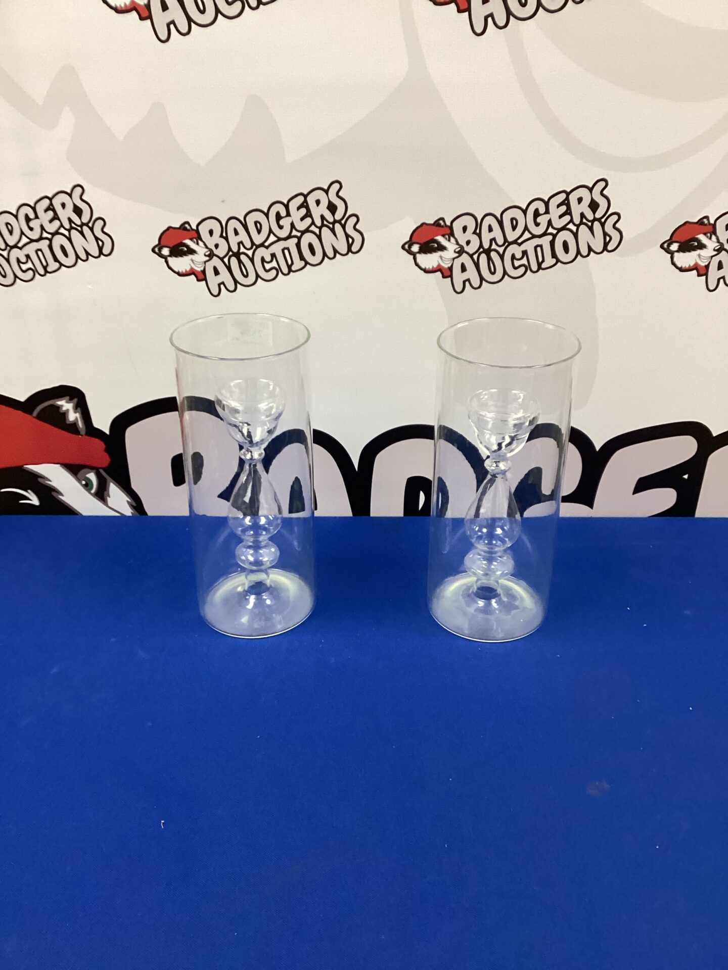 242 Two Glass Candle Holders