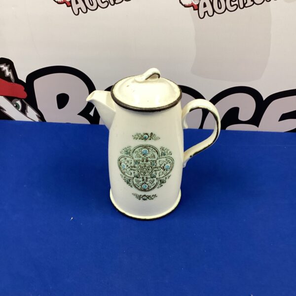 Antique Wedgwood Victoria coffee pot, delicate porcelain detailing.
