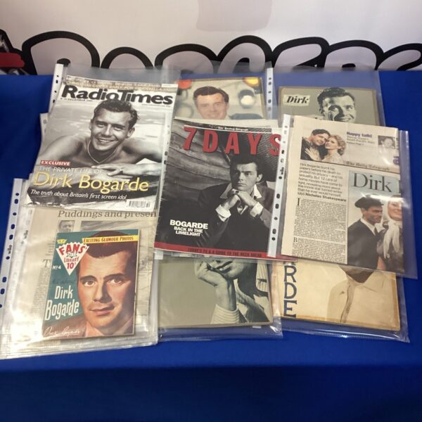 Vintage Dirk Bogarde magazines from the 1950s, a collectible film star ephemera lot.