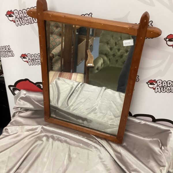 Vintage wood framed mirror for home decor.