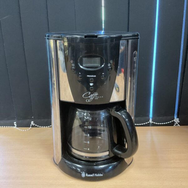 Black Russell Hobbs Caffe Torino coffee machine for home brewing.
