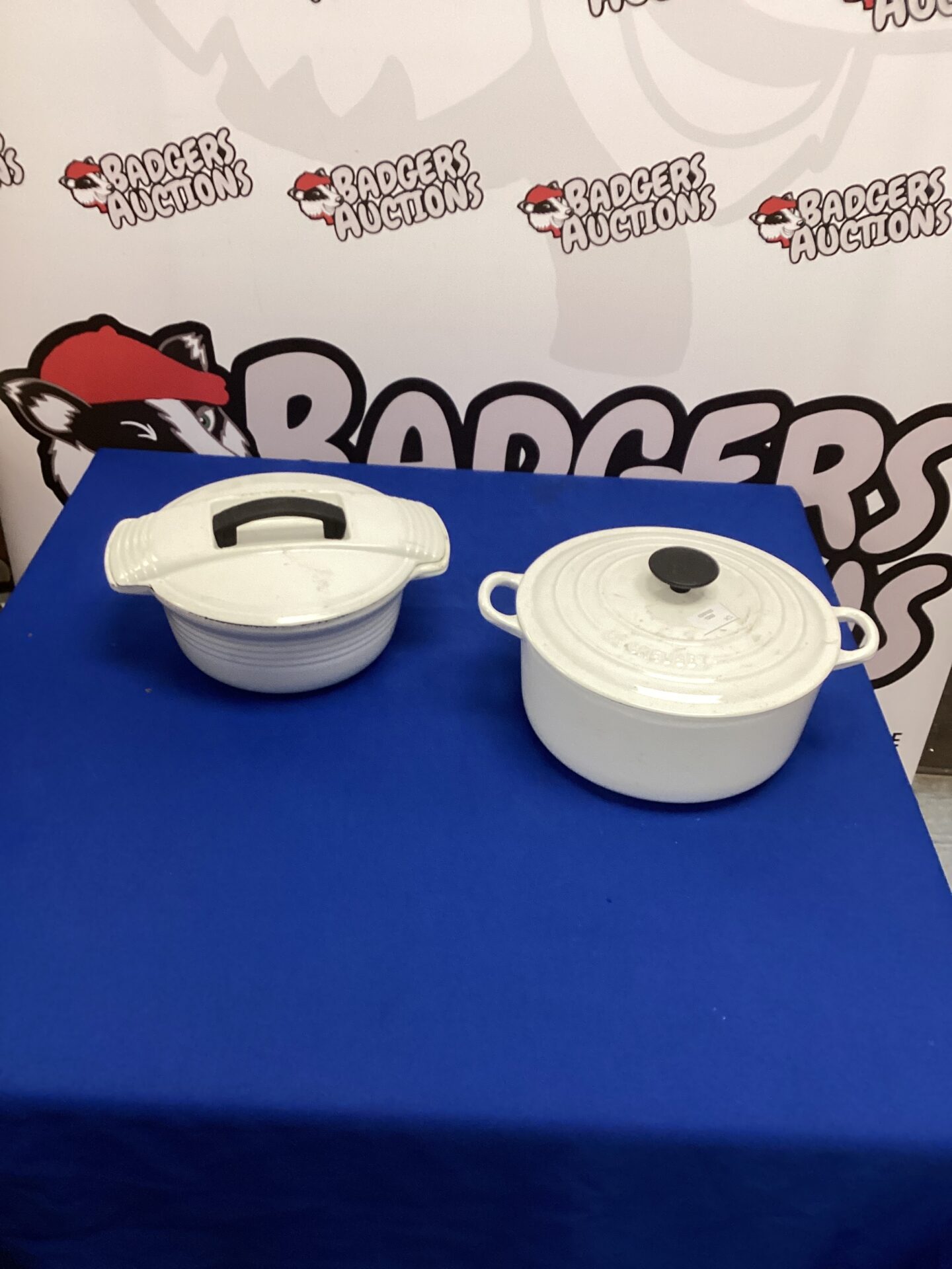 276 Two white Le Creuset Casserole Dishes
