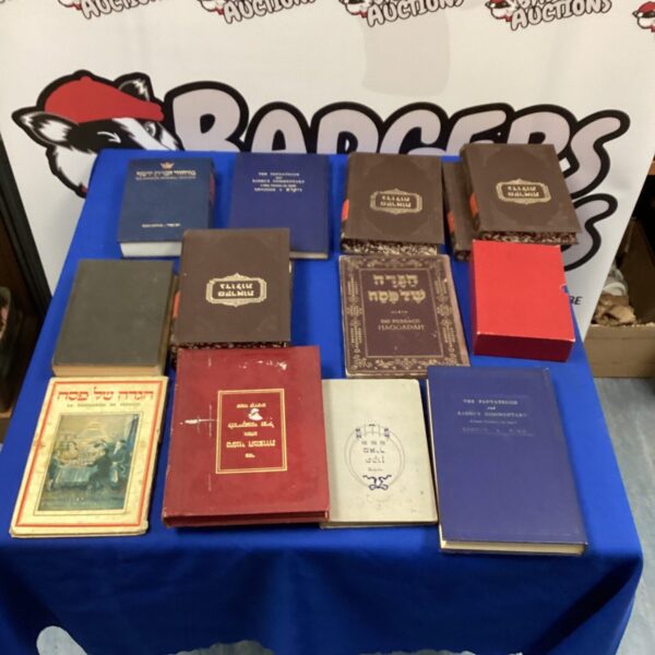 Lot of vintage religious books in Hebrew, theological texts.