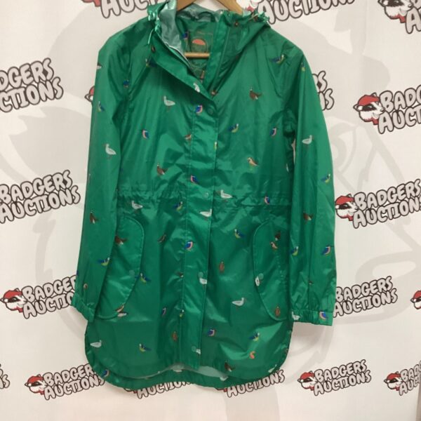 Vibrant floral Joules raincoat size 8 for outdoor wear.