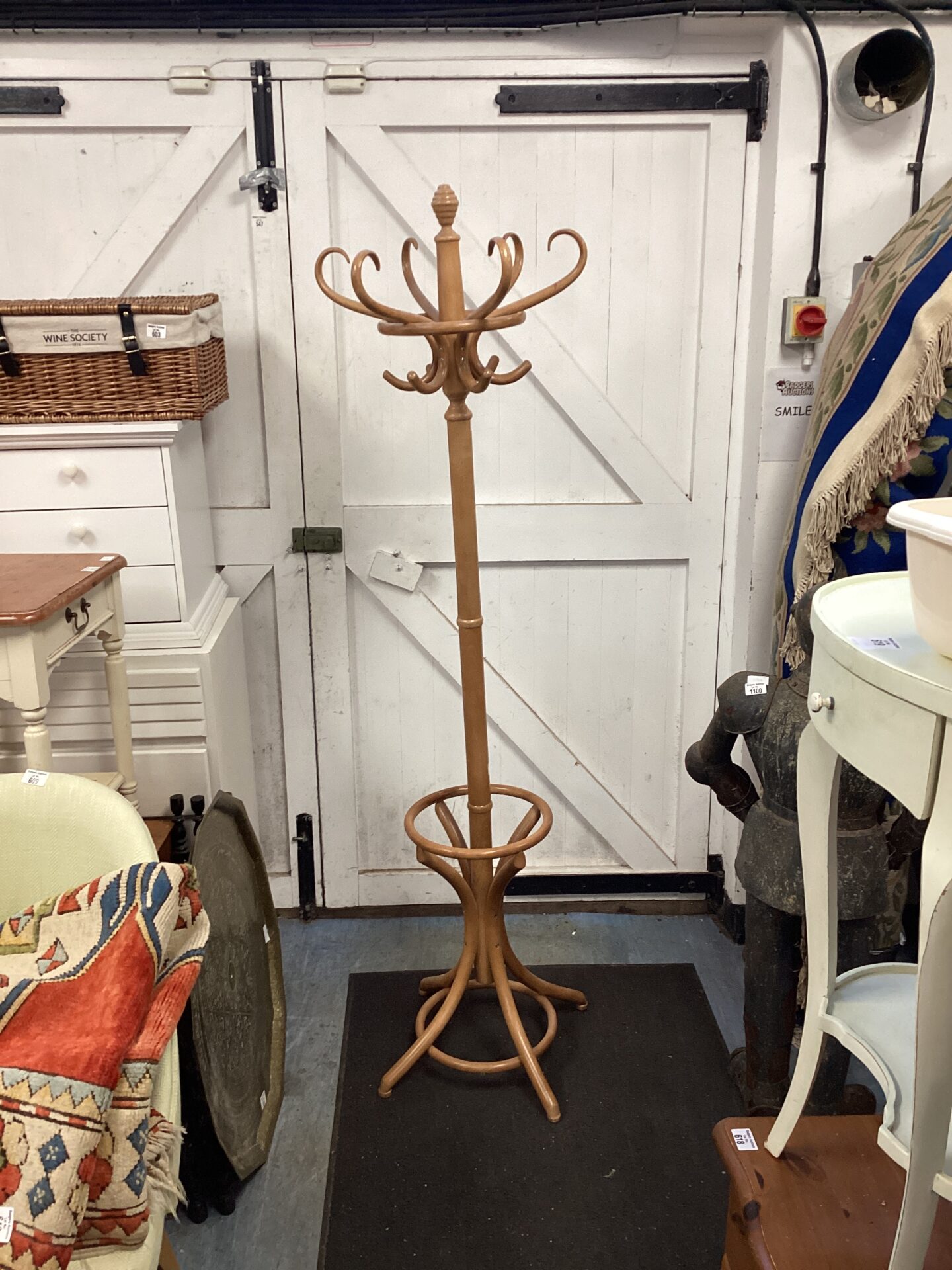 638 Wooden coat, hat & stick stand