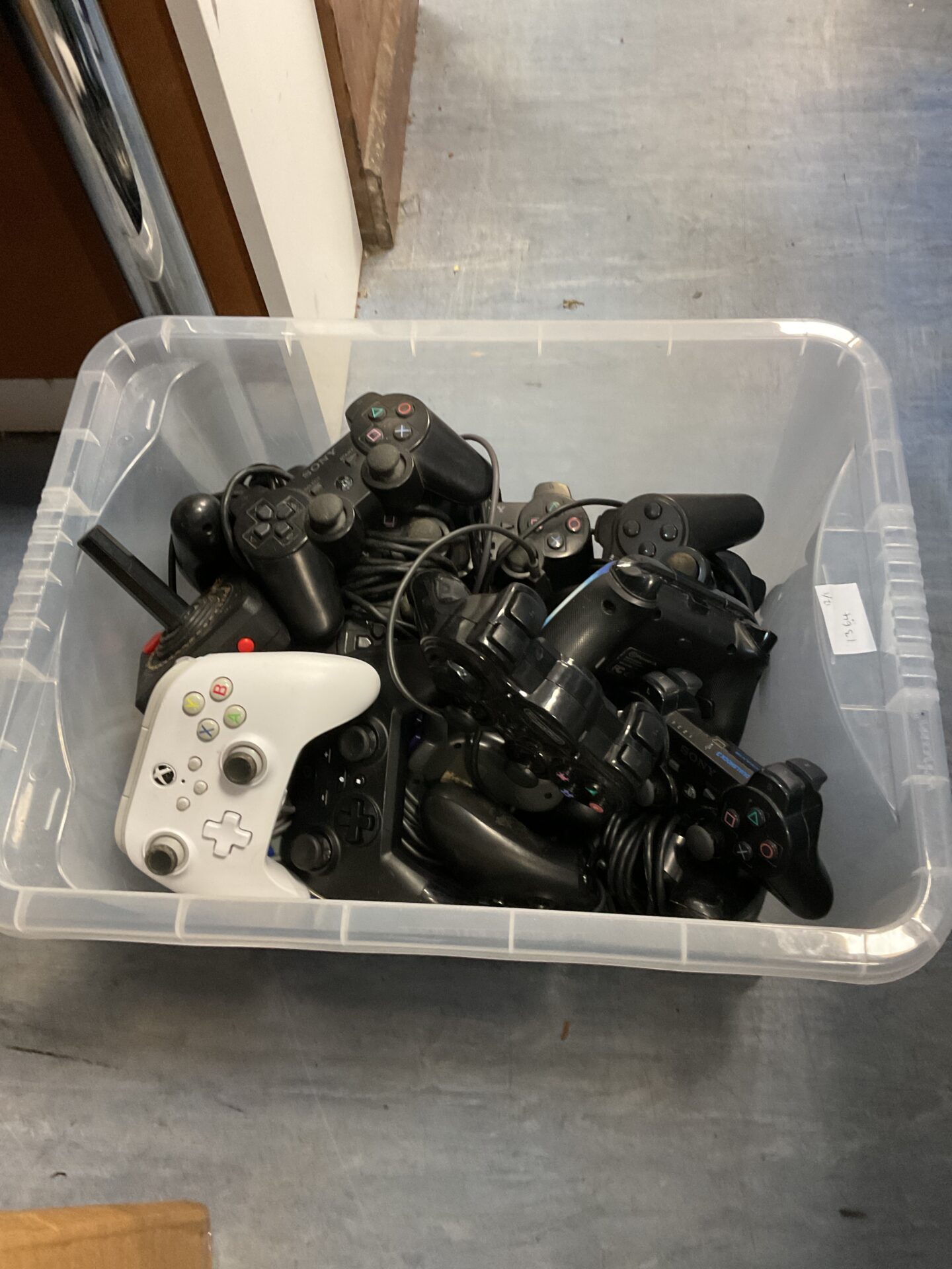 227 Box of gaming controllers including xbox & PlayStation