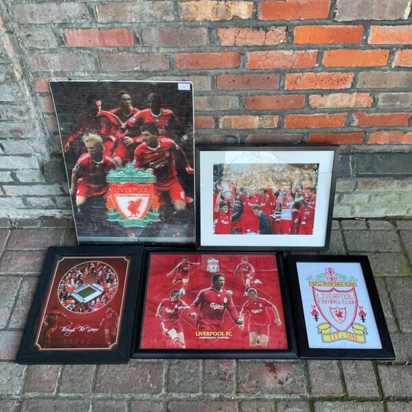 Lot of five Liverpool Football Club prints for fans and collectors.