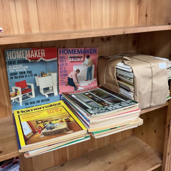 Collection of vintage *Homemaker* magazines from the 1960s and 1970s.