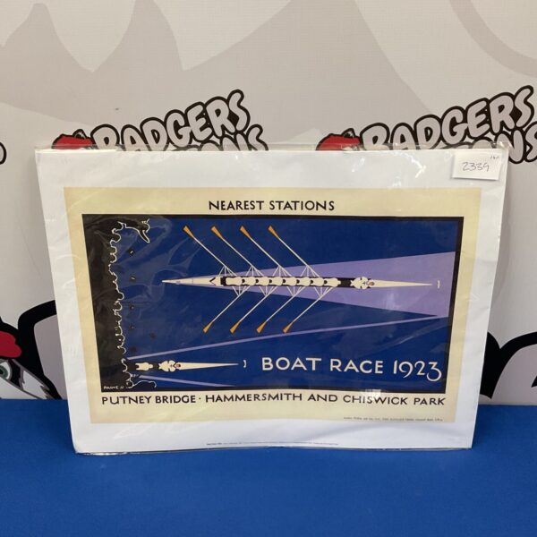 Vintage 1923 print of the Putney Bridge Boat Race by Charles Paine.