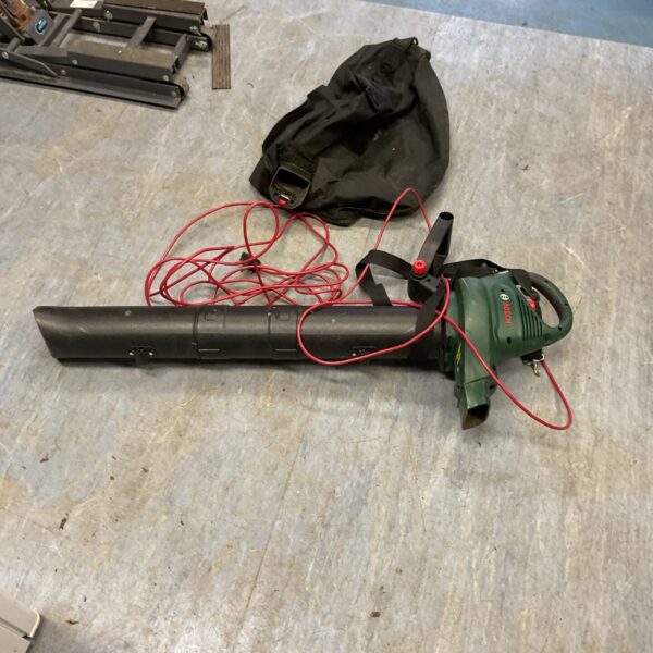 Bosch electric leaf blower for garden maintenance and clearing debris.