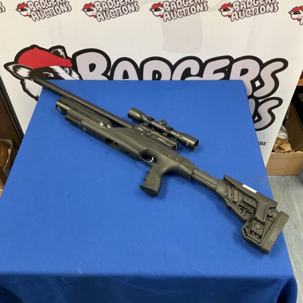 Webley En4cer .22 air rifle with scope, gas powered PCP.
