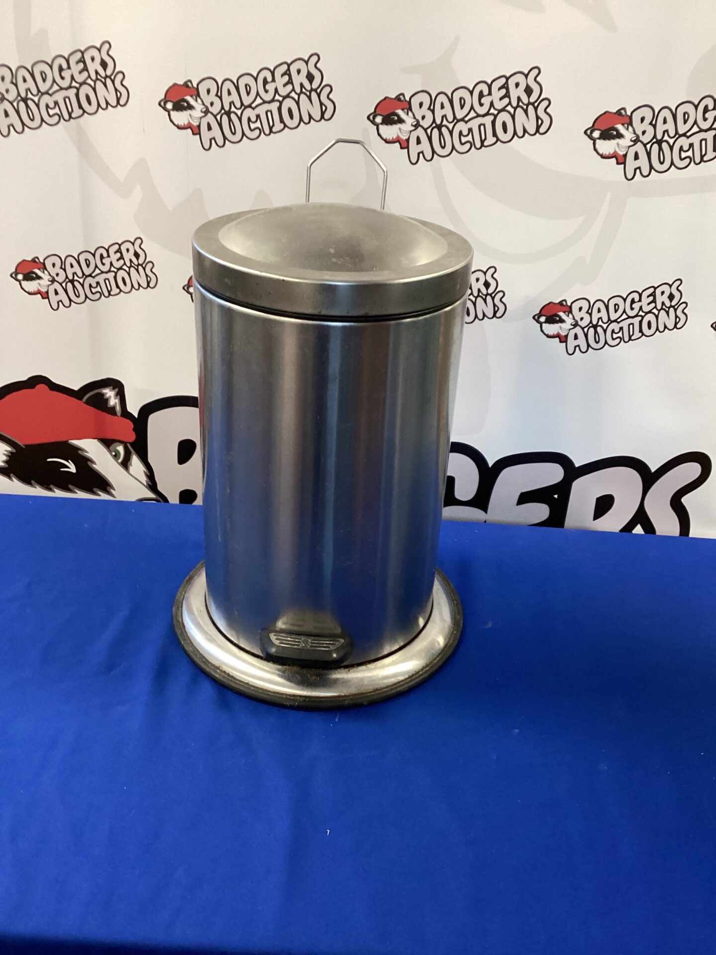 1029 Small stainless steel kitchen peddle bin
