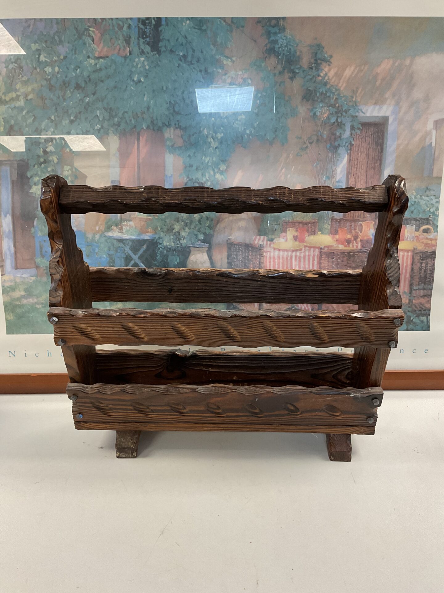 251 Vintage wooden magazine rack