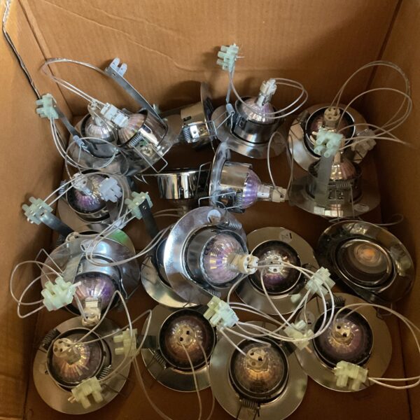 Polished chrome gimble downlights in a mixed lot.