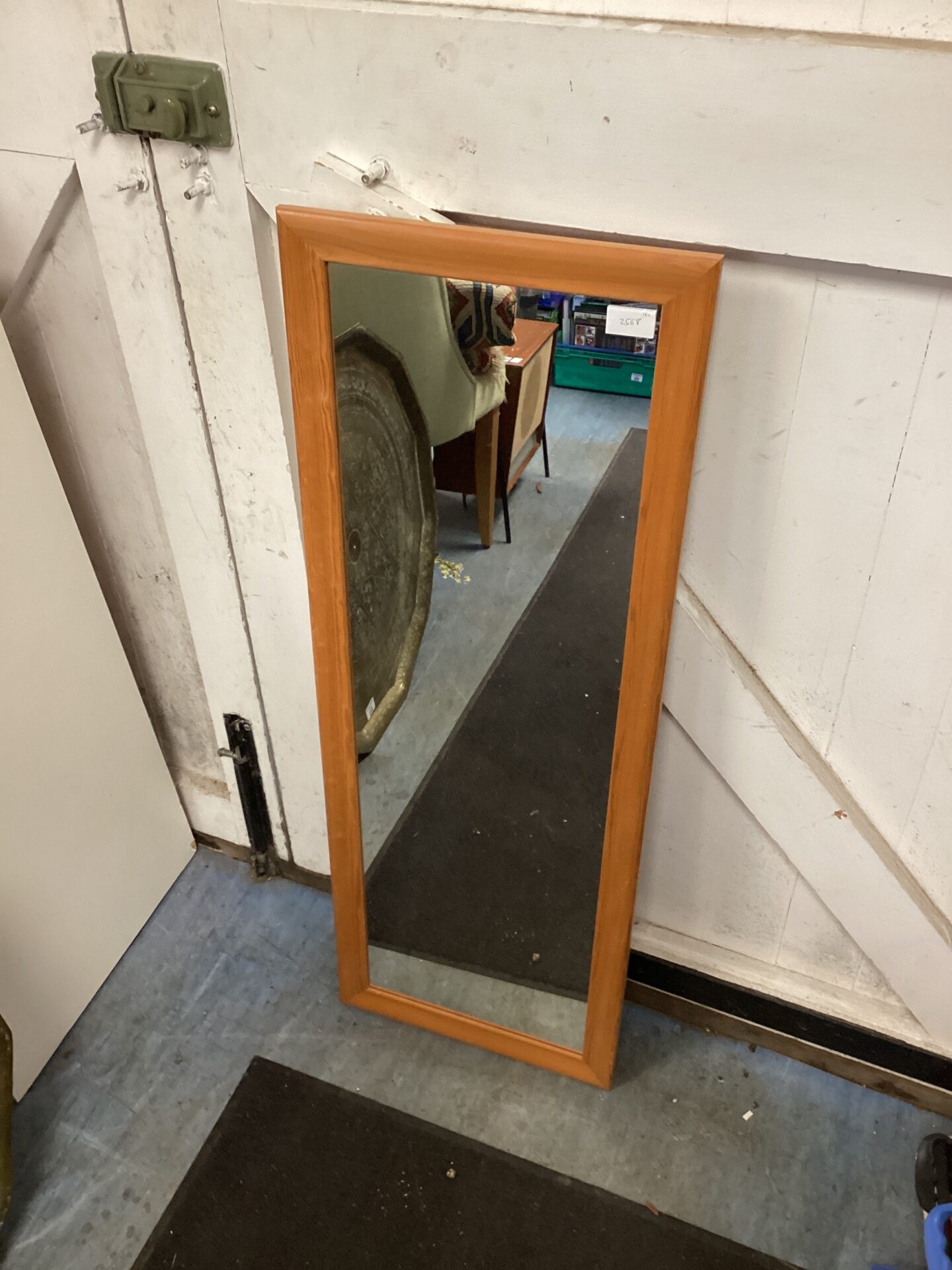 516 Wooden framed rectangular mirror