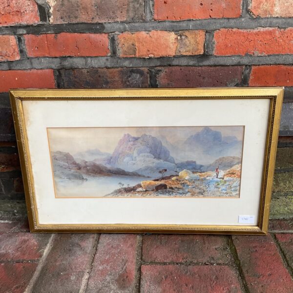 19th-century watercolour painting of a mountain scene by Aaron Edwin Penly.