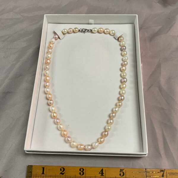 Cream faux pearl necklace, Isle of Wight style.