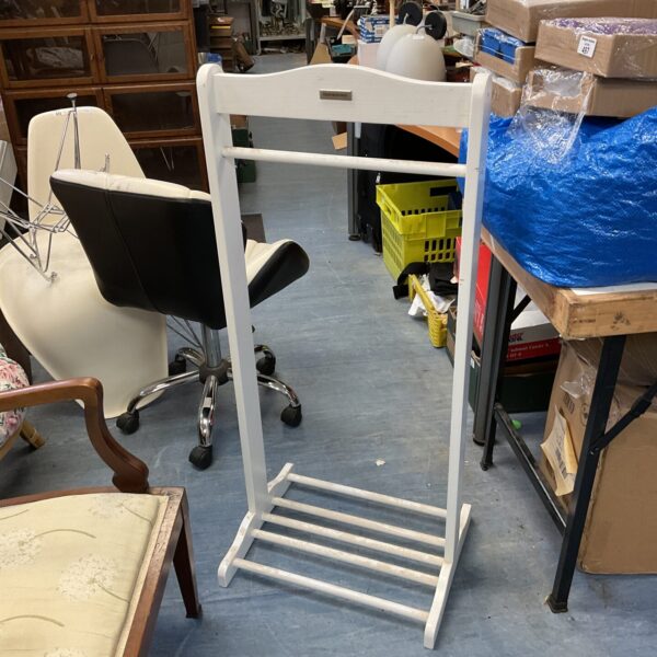 White Izziwotnot towel rail for bathroom storage.