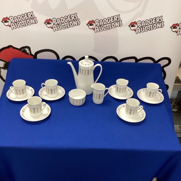 Vintage Katrin Windsor coffee set with pot and cups.