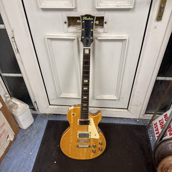 Vintage Kimbara electric guitar with sunburst finish.
