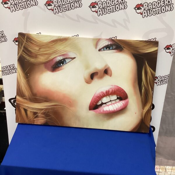 Vibrant Kylie Minogue pop art print for wall decor.