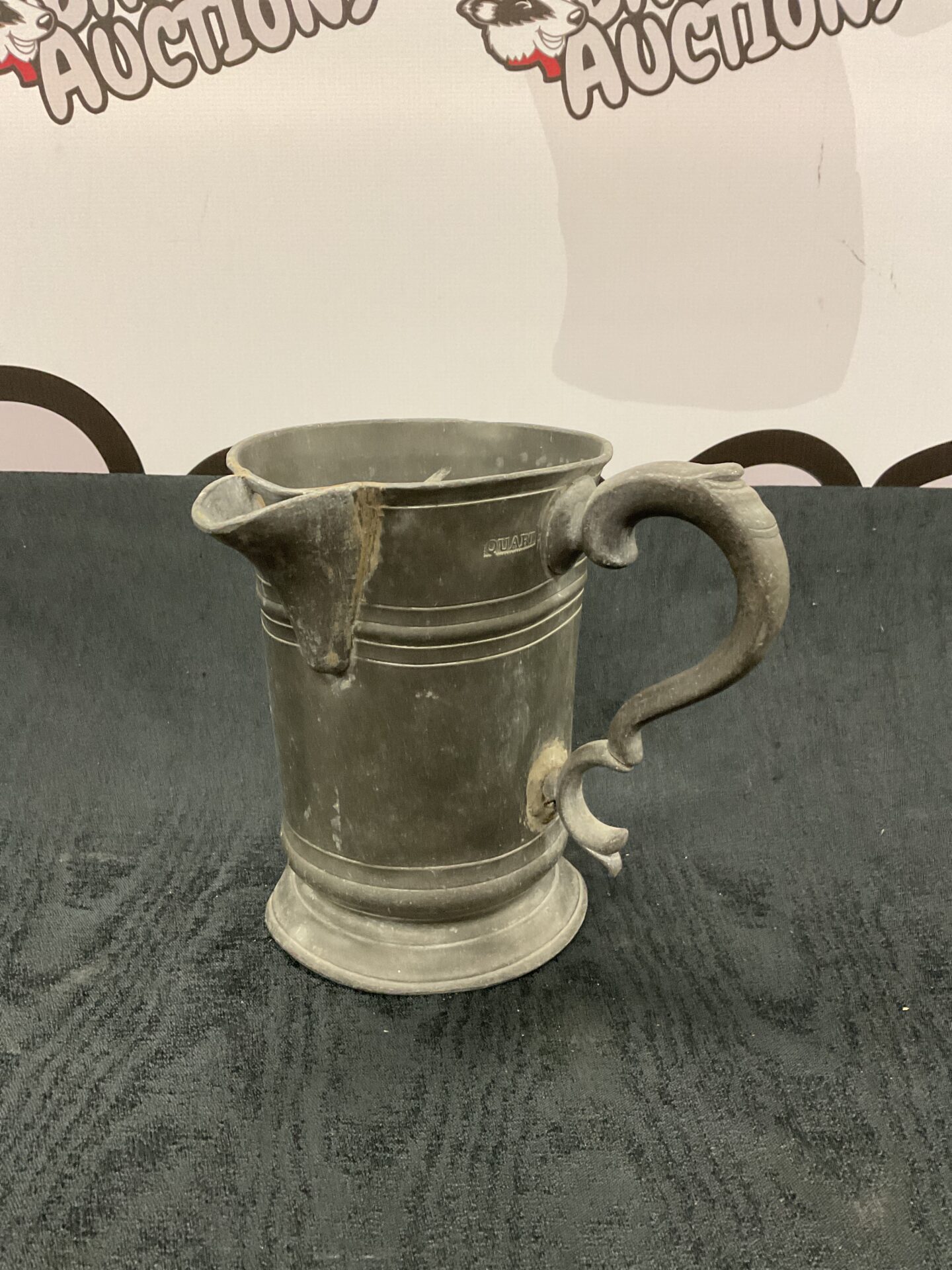 035 Large Georgian pewter tankard