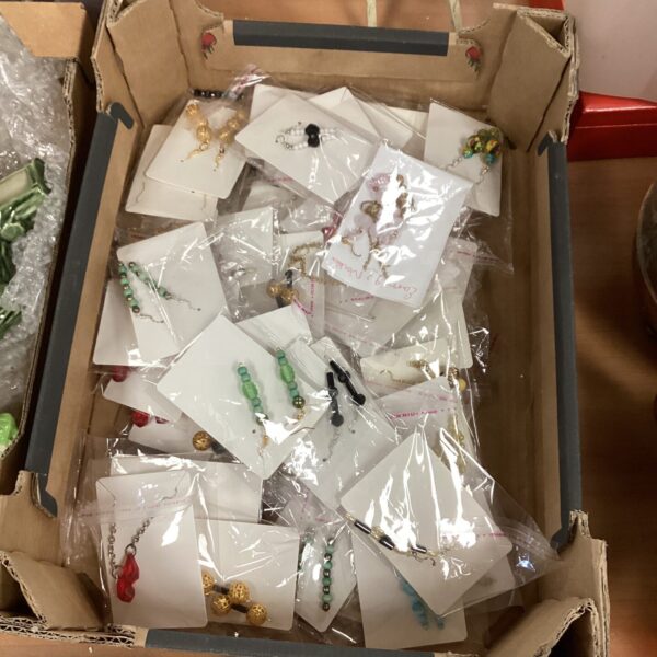 Bulk lot of new costume jewellery earrings with assorted styles.