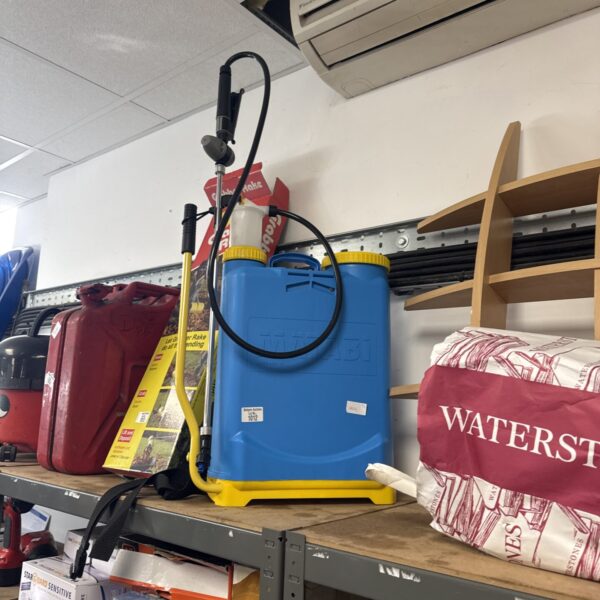 Used Matabi Super Agro 16 pressure sprayer backpack for garden use.