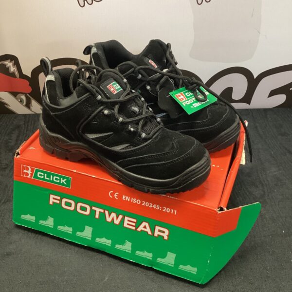 New size 5 Click safety trainers for work and safety.