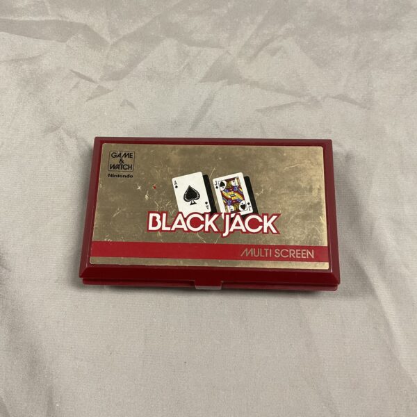 Front view of vintage Nintendo Game & Watch Black Jack handheld game.
