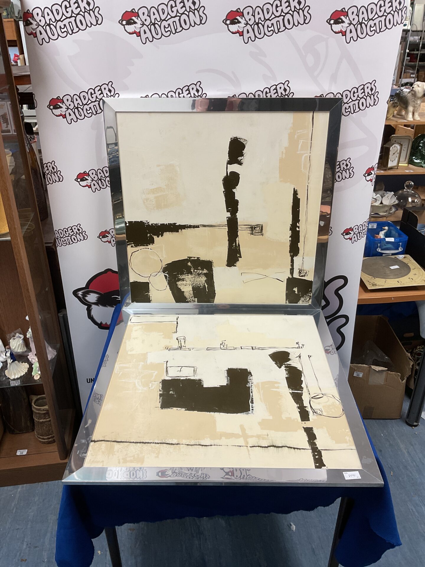 736 Pair of original modern abstract artworks