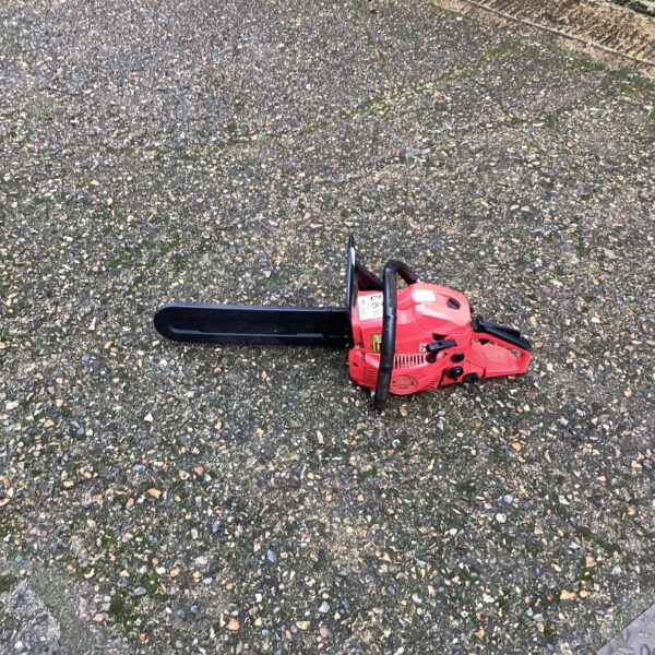 Used petrol chainsaw for garden and landscaping tasks.