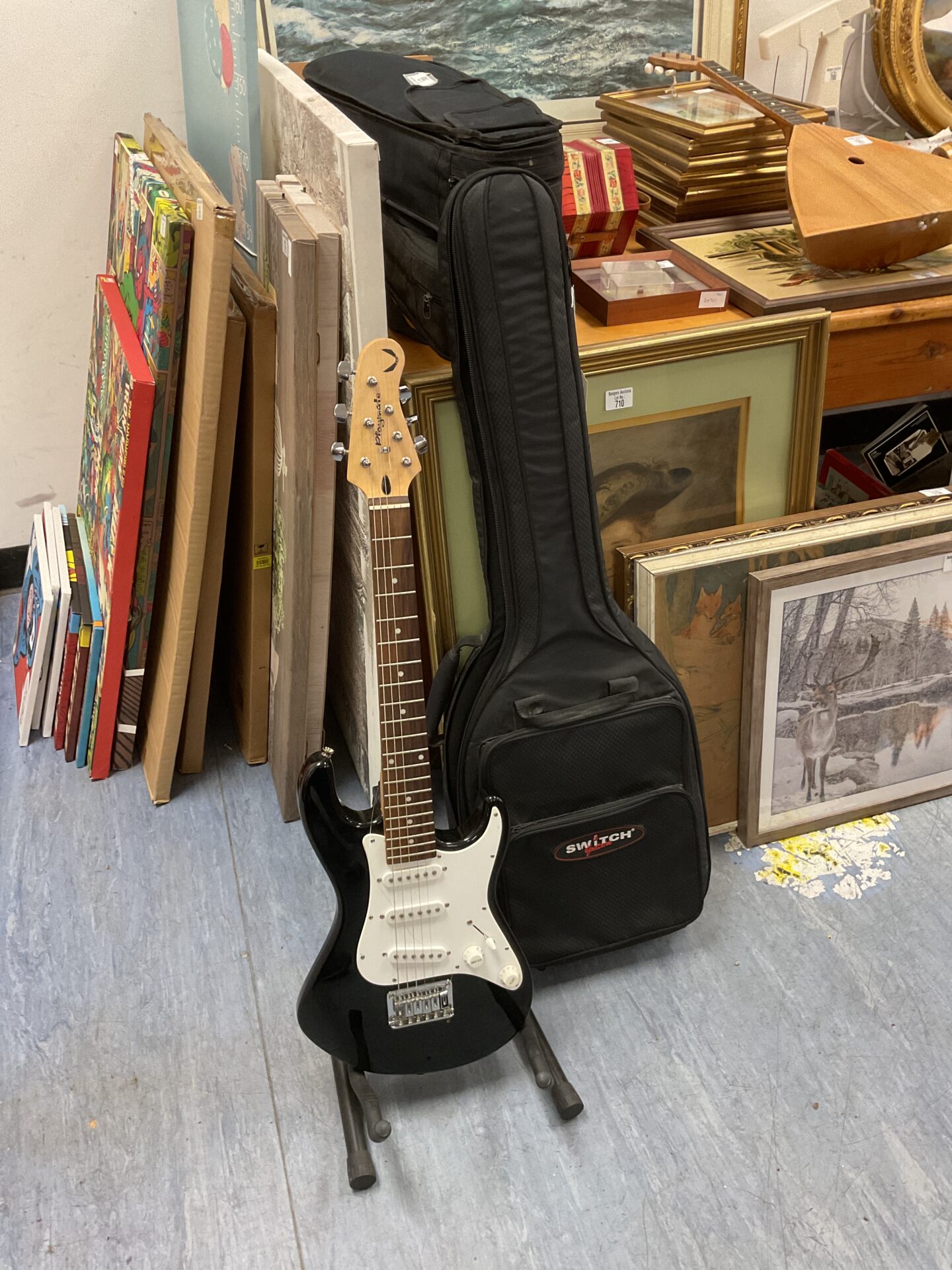 747 Playmate childs black electric guitar